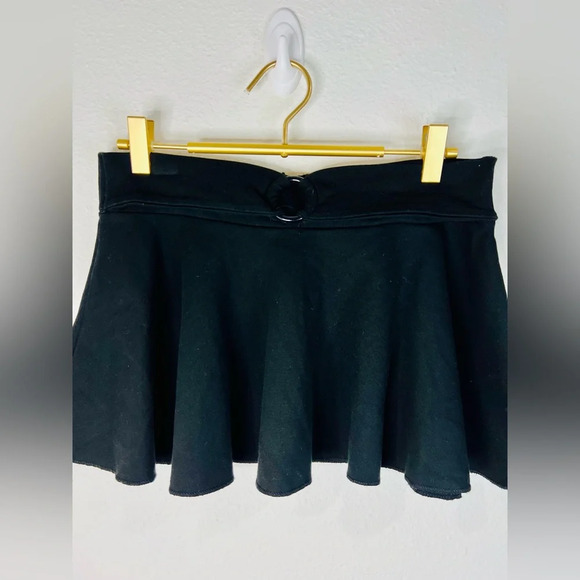 Action Women’s Black Skater Skirt with Ring Detail Size Medium Trendy & Flirty - Picture 1 of 7